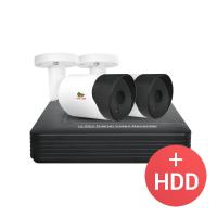 Комплект відеоспостереження 2.0MP Набор для улицы AHD-14 2xCAM + 1xDVR + HDD