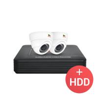 Комплект відеоспостереження 2.0MP Набор для помещений AHD-13 2xCAM + 1xDVR + HDD