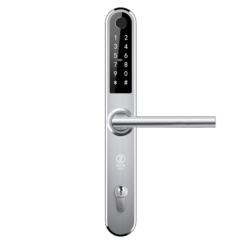 Розумний дверний біометричний замок SEVEN LOCK SL-7761BF silver (без врізної частини)
