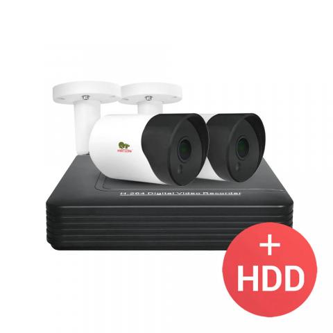 Комплект відеоспостереження 2.0MP Набір для вулиці AHD-23 2xCAM + 1xDVR + HDD