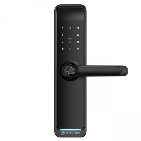Умный дверной биометрический замок SEVEN LOCK SL-7767BFW black (без врезной части)