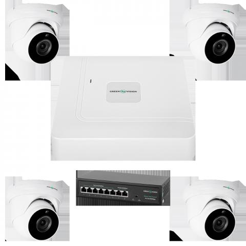 Комплект відеоспостереження на 4 камери GV-IP-K-W74/04 5MP