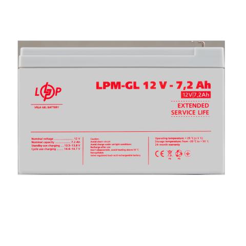 Аккумулятор гелевый LPM-GL 12V - 7.2 Ah