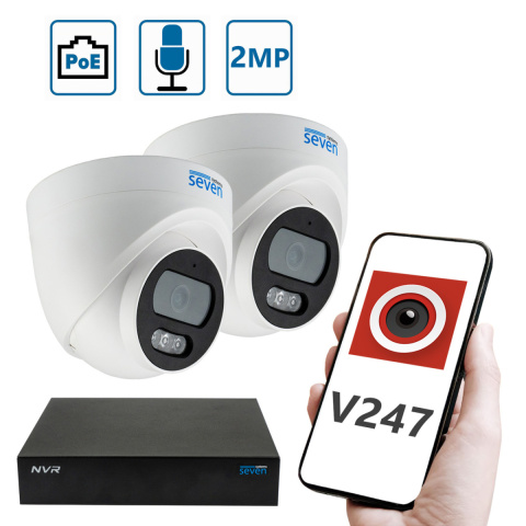 Комплект &laquo;Встанови сам&raquo; IP-відеоспостереження 2 Мп на 2 внутрішні камери SEVEN 2D2KIT